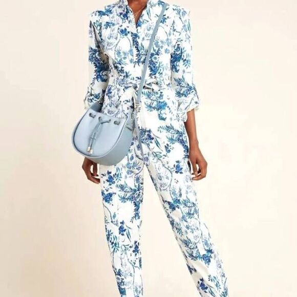 Anthropologie Lucienne Belted Jumpsuit Size 16P - Picture 1 of 5